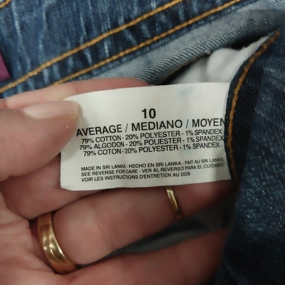 3436 Size 10 Gloria Vanderbilt Upcycled Ruffle Leg Jeans - Picture 7 of 7